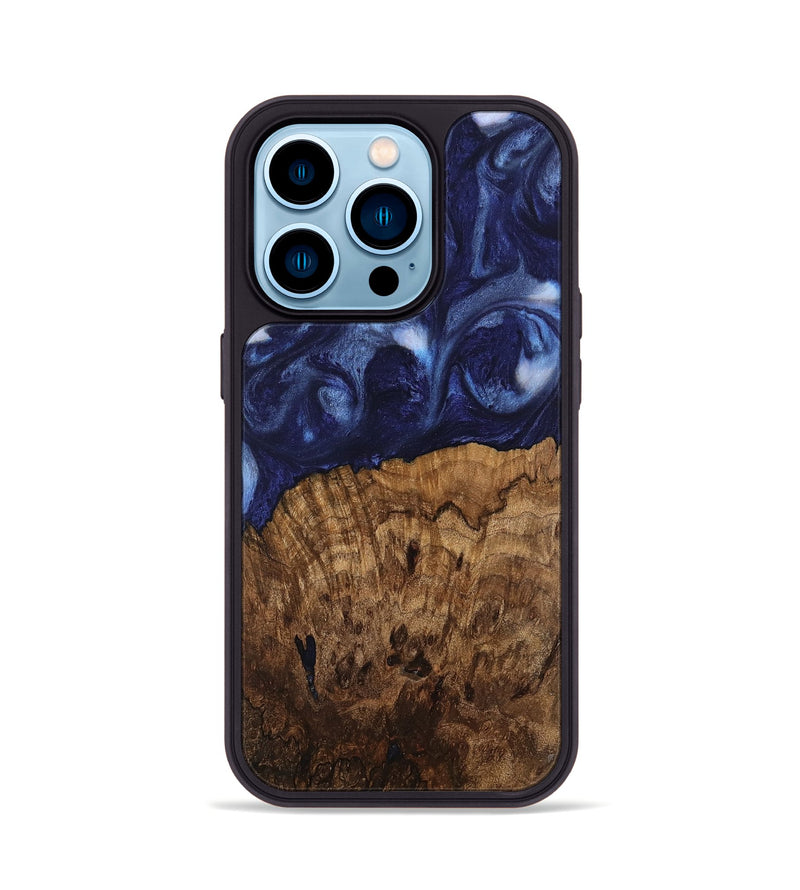 iPhone 14 Pro Wood Phone Case - Gretel (Blue, 741973)