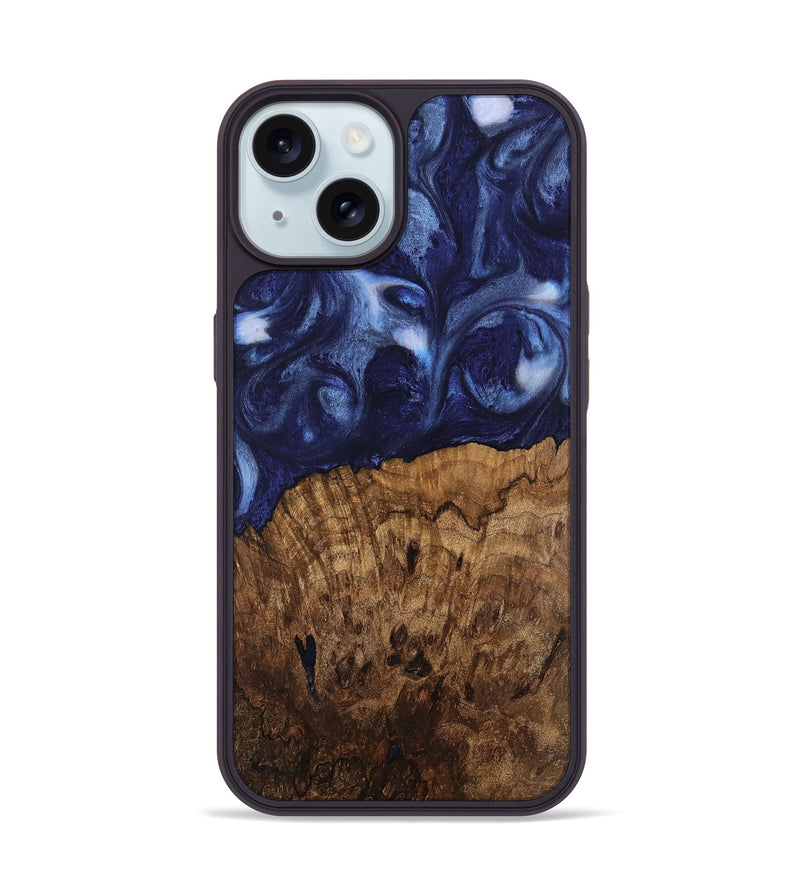 iPhone 15 Wood Phone Case - Gretel (Blue, 741973)