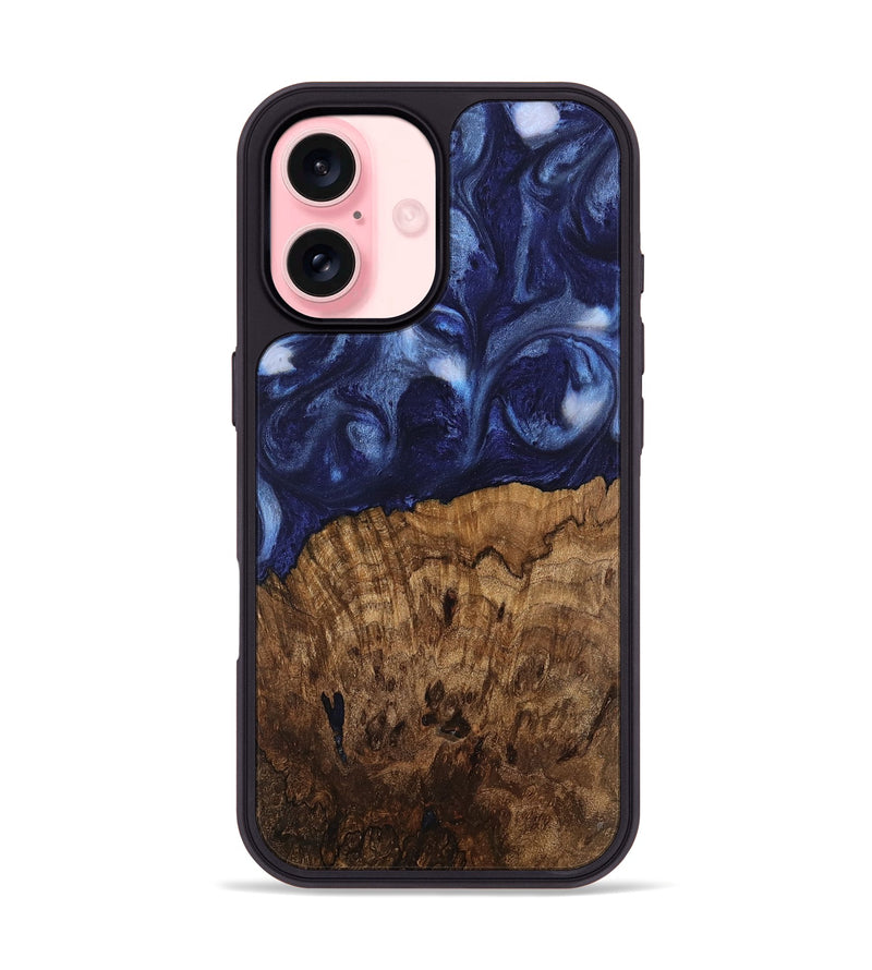 iPhone 16 Wood Phone Case - Gretel (Blue, 741973)