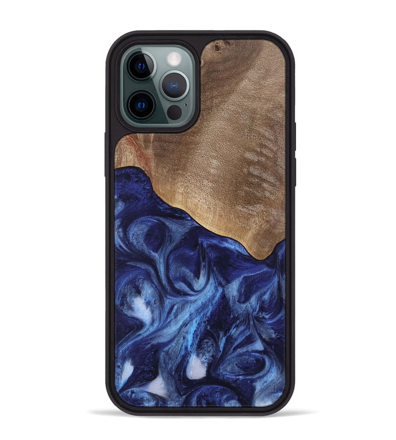 iPhone 12 Pro Max Wood Phone Case - Kouji (Blue, 741974)