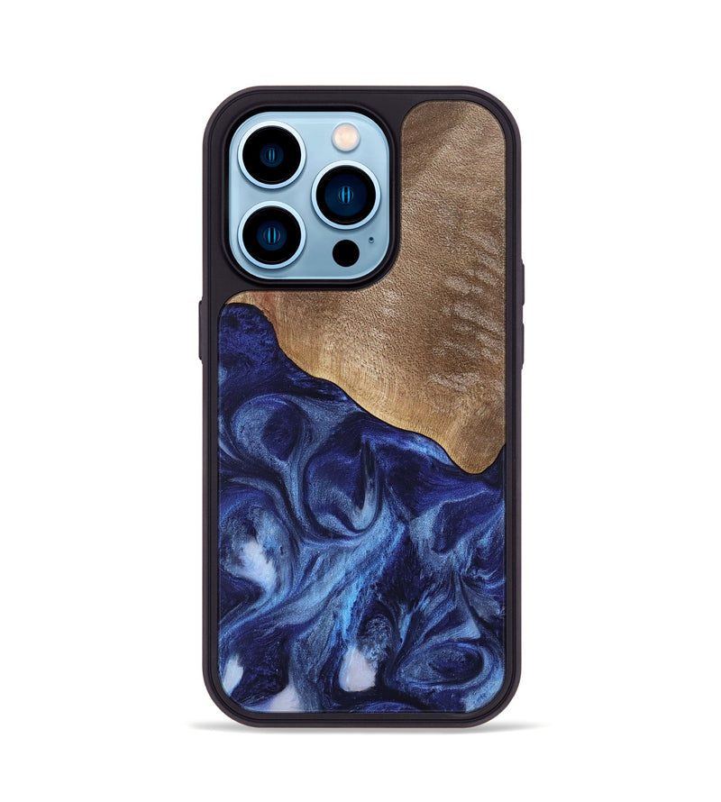 iPhone 14 Pro Wood Phone Case - Kouji (Blue, 741974)