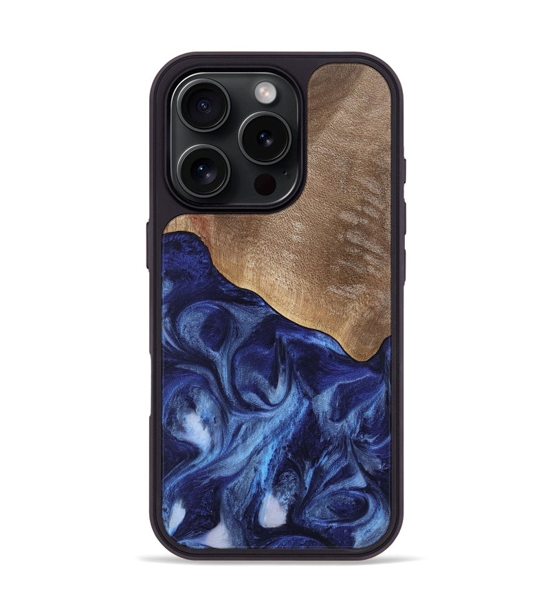 iPhone 16 Pro Wood Phone Case - Kouji (Blue, 741974)