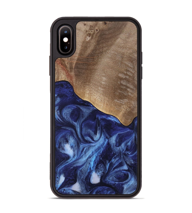 iPhone Xs Max Wood Phone Case - Kouji (Blue, 741974)