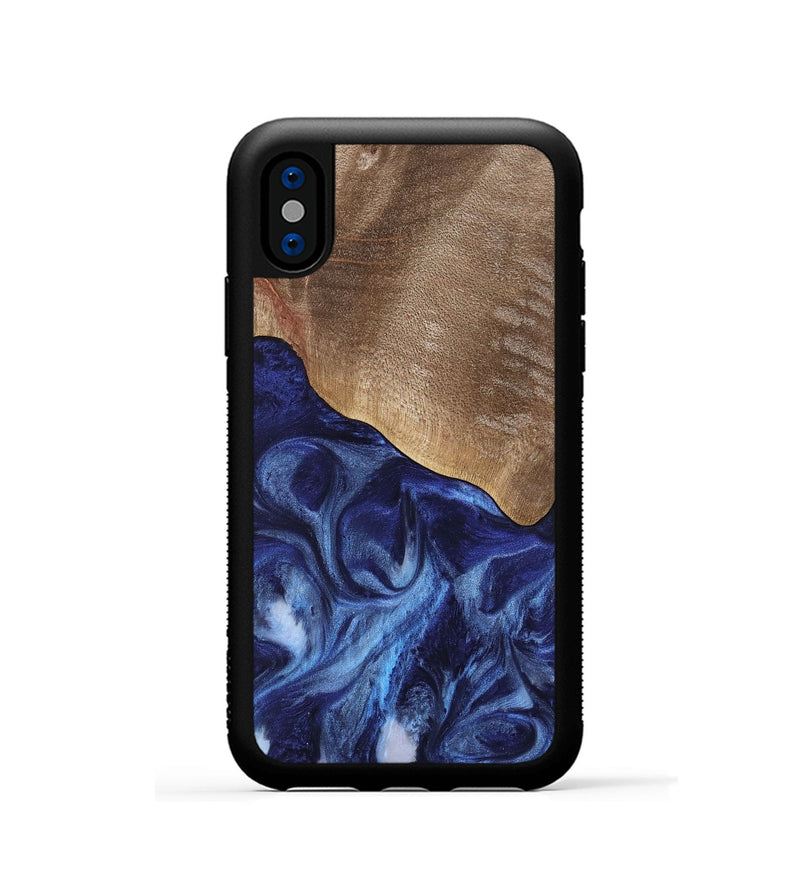 iPhone Xs Wood Phone Case - Kouji (Blue, 741974)