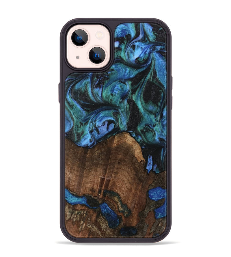 iPhone 14 Plus Wood Phone Case - Brynn (Blue, 741975)