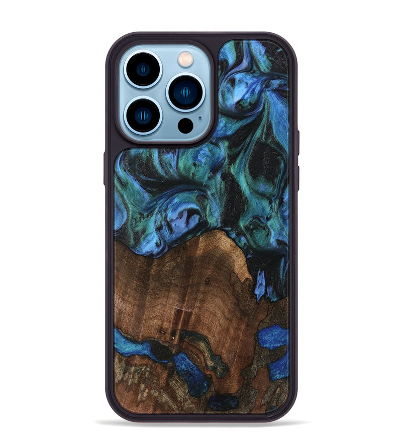 iPhone 14 Pro Max Wood Phone Case - Brynn (Blue, 741975)