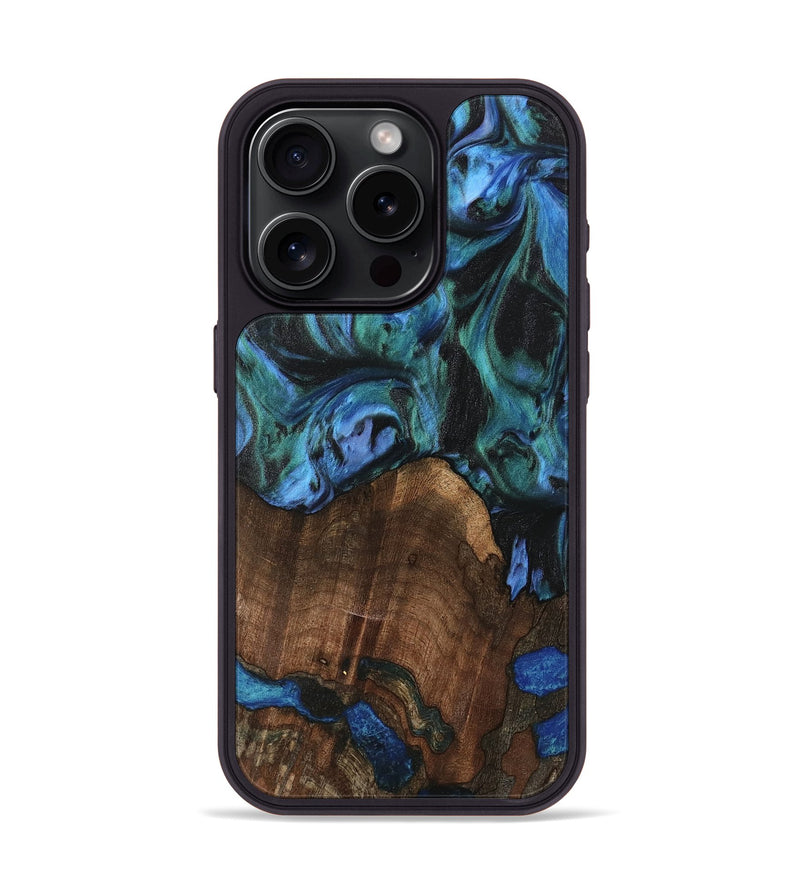 iPhone 15 Pro Wood Phone Case - Brynn (Blue, 741975)