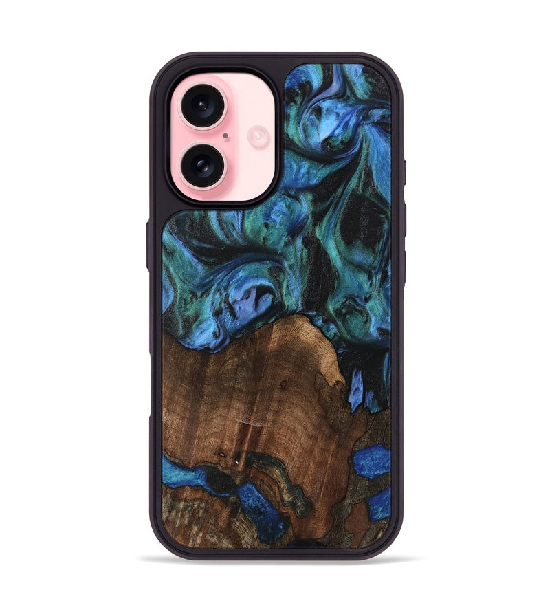 iPhone 16 Wood Phone Case - Brynn (Blue, 741975)