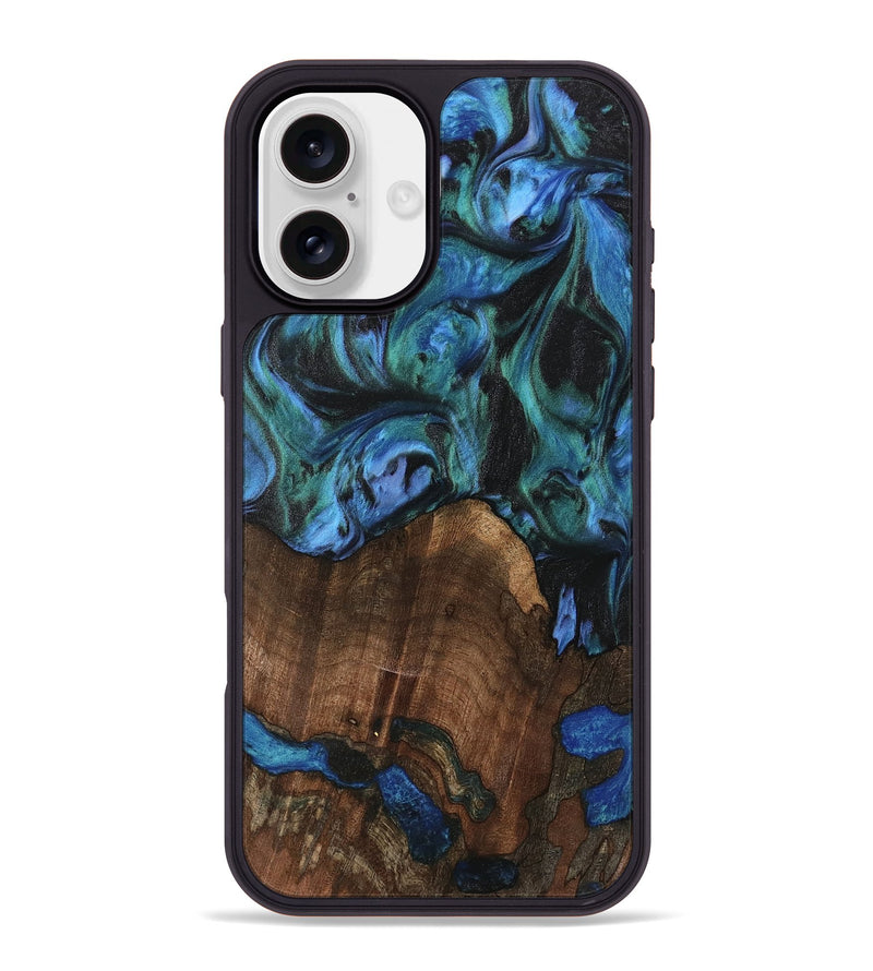 iPhone 16 Plus Wood Phone Case - Brynn (Blue, 741975)