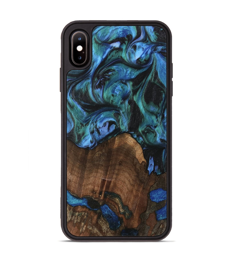 iPhone Xs Max Wood Phone Case - Brynn (Blue, 741975)