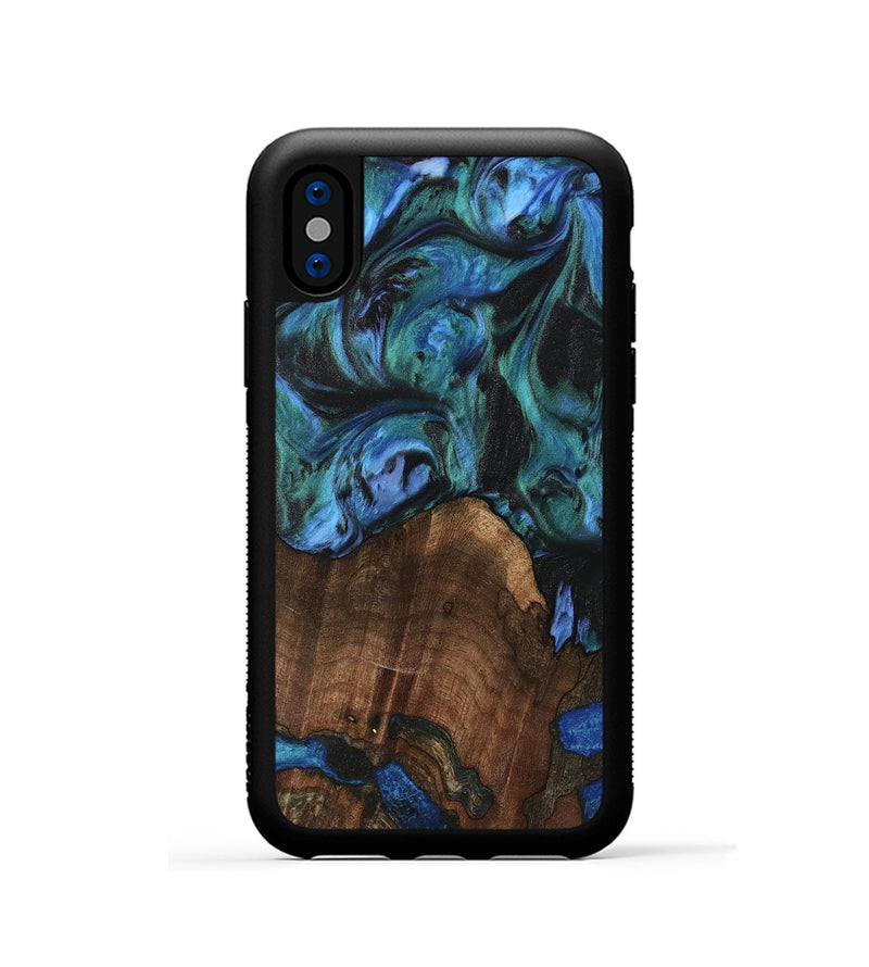 iPhone Xs Wood Phone Case - Brynn (Blue, 741975)