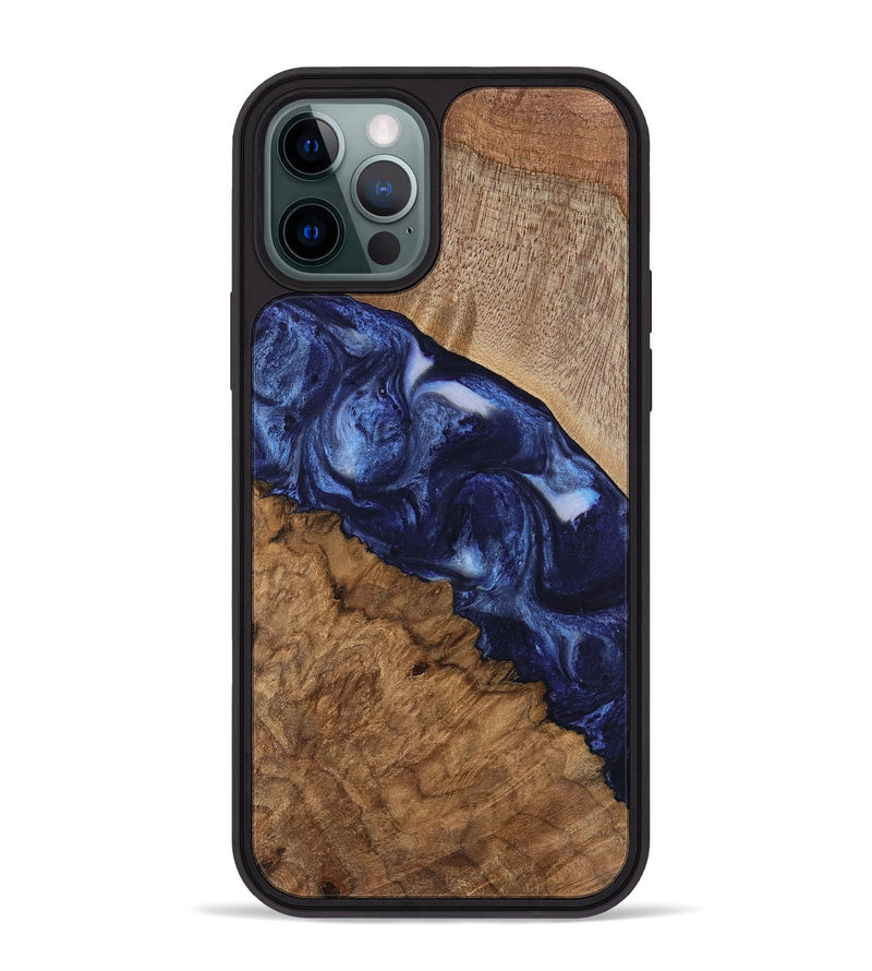 iPhone 12 Pro Max Wood Phone Case - Thea (Blue, 741977)