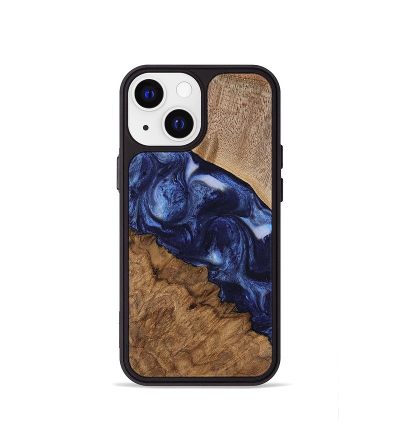 iPhone 13 mini Wood Phone Case - Thea (Blue, 741977)