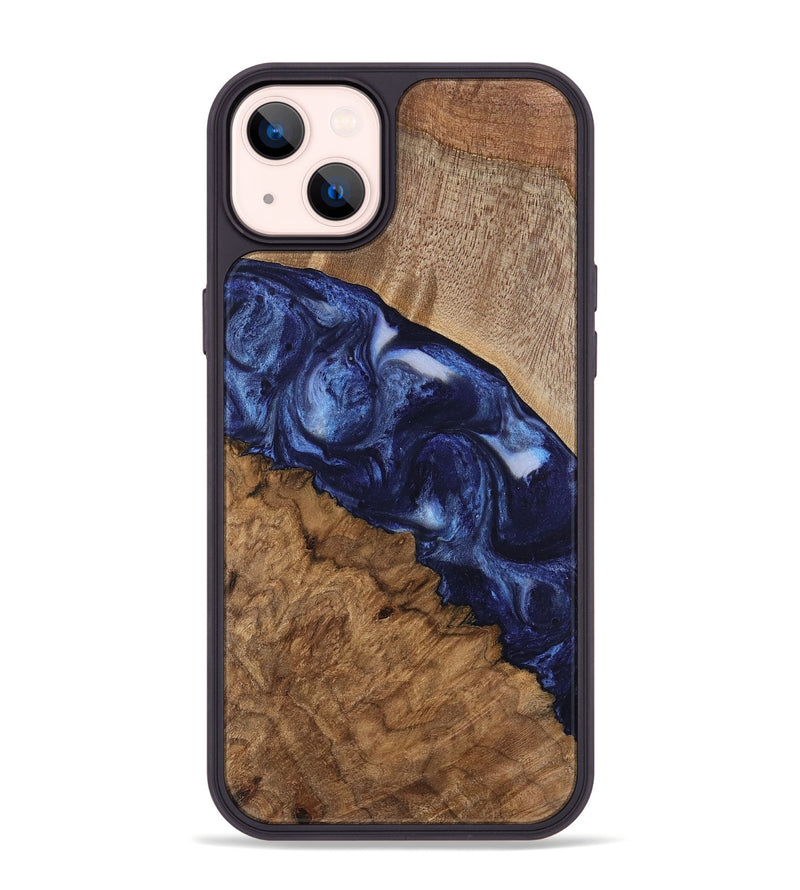 iPhone 14 Plus Wood Phone Case - Thea (Blue, 741977)