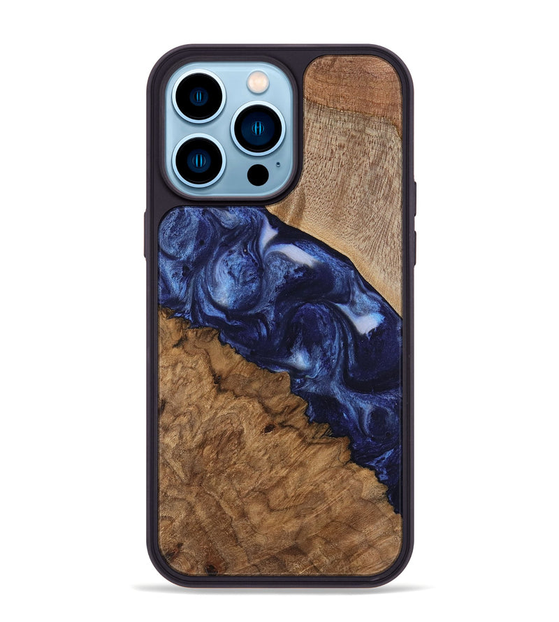 iPhone 14 Pro Max Wood Phone Case - Thea (Blue, 741977)