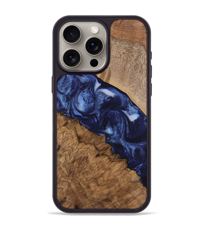 iPhone 15 Pro Max Wood Phone Case - Thea (Blue, 741977)