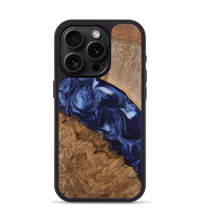 iPhone 15 Pro Wood Phone Case - Thea (Blue, 741977)