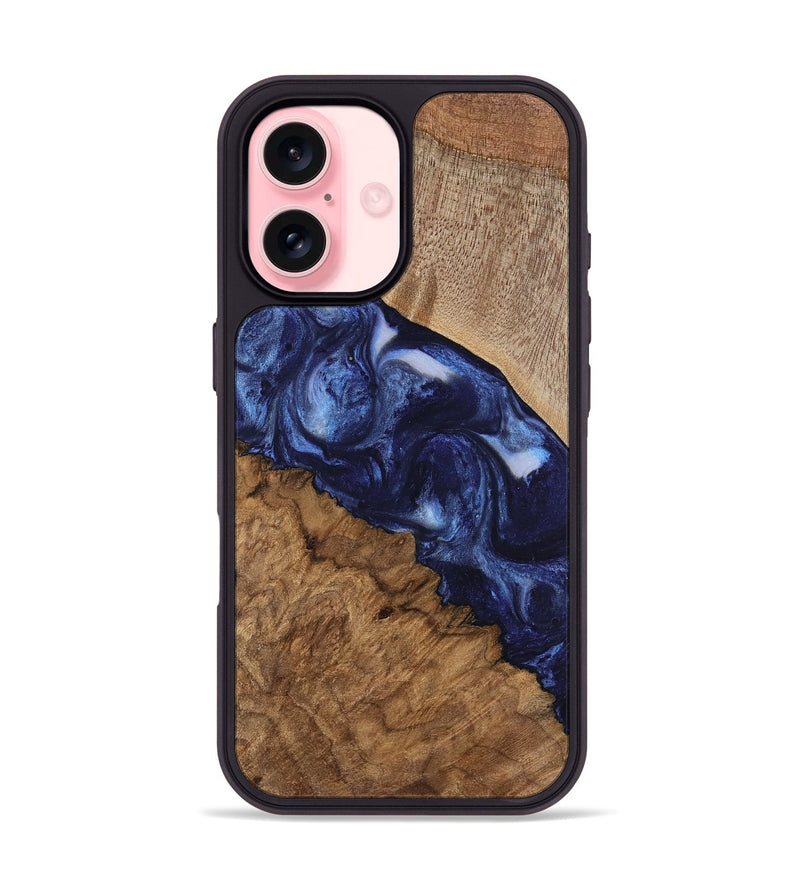 iPhone 16 Wood Phone Case - Thea (Blue, 741977)