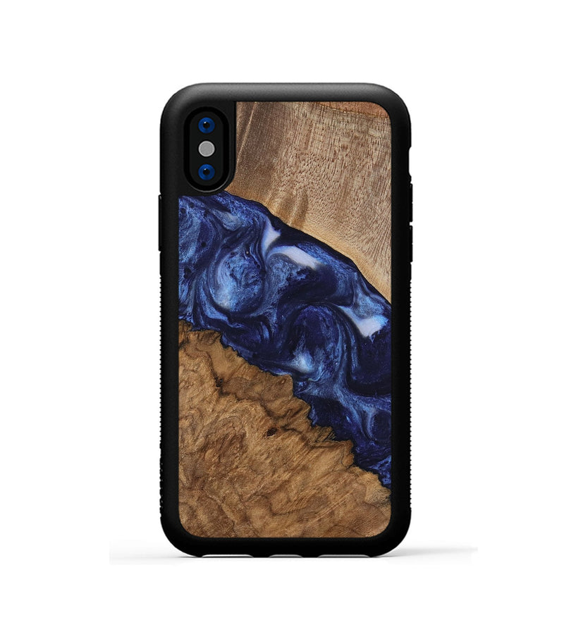 iPhone Xs Wood Phone Case - Thea (Blue, 741977)