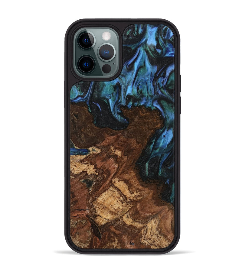 iPhone 12 Pro Max Wood Phone Case - Paulien (Blue, 741978)