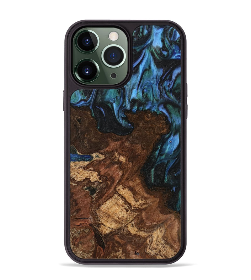 iPhone 13 Pro Max Wood Phone Case - Paulien (Blue, 741978)