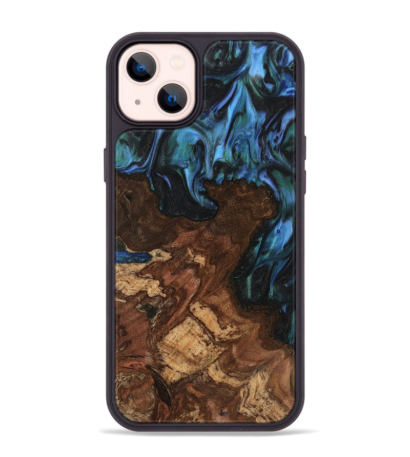 iPhone 14 Plus Wood Phone Case - Paulien (Blue, 741978)