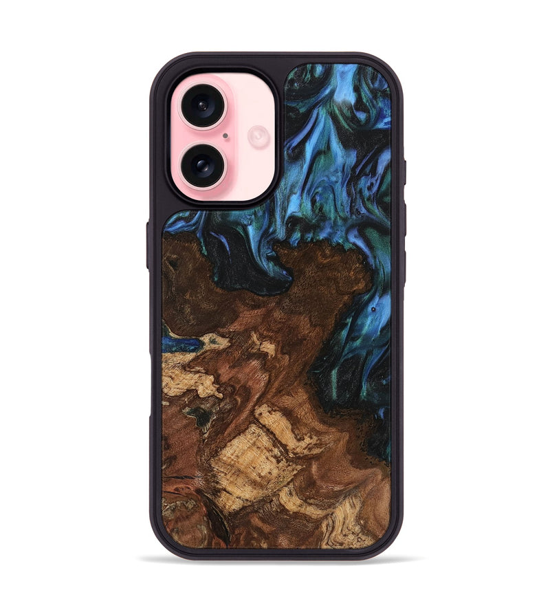 iPhone 16 Wood Phone Case - Paulien (Blue, 741978)