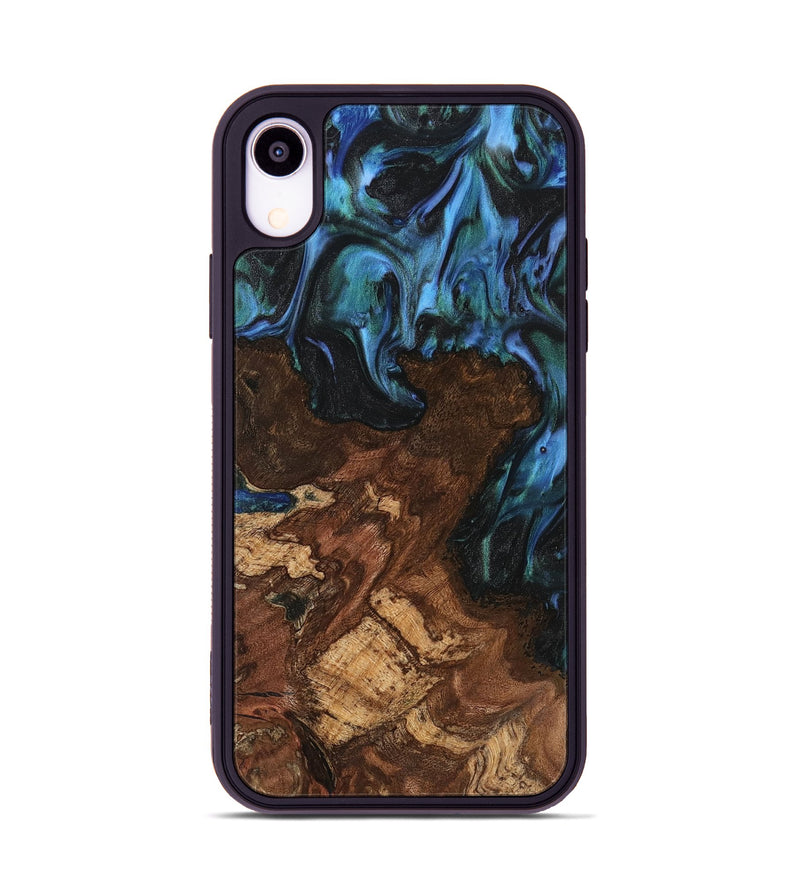 iPhone Xr Wood Phone Case - Paulien (Blue, 741978)