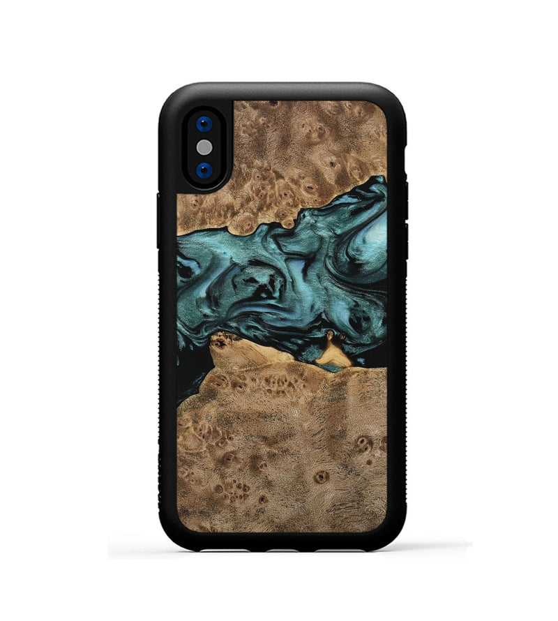 iPhone Xs Wood Phone Case - Kyrstin (Green, 741979)