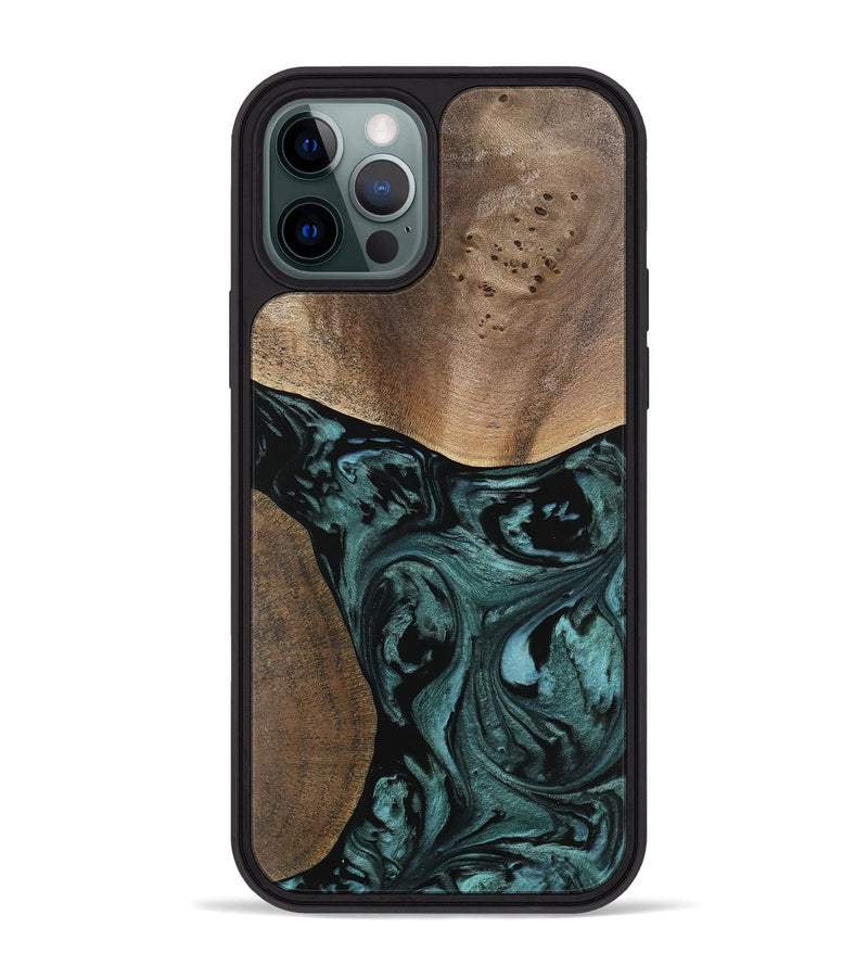 iPhone 12 Pro Max Wood Phone Case - Elba (Green, 741980)