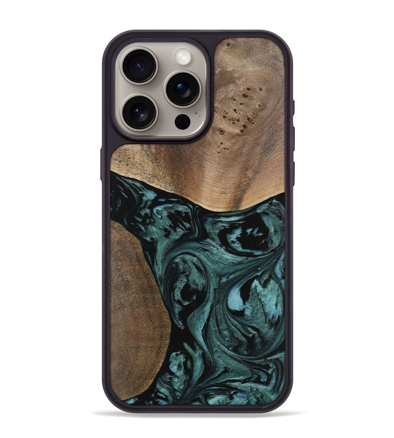 iPhone 15 Pro Max Wood Phone Case - Elba (Green, 741980)