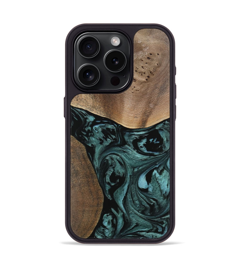 iPhone 15 Pro Wood Phone Case - Elba (Green, 741980)