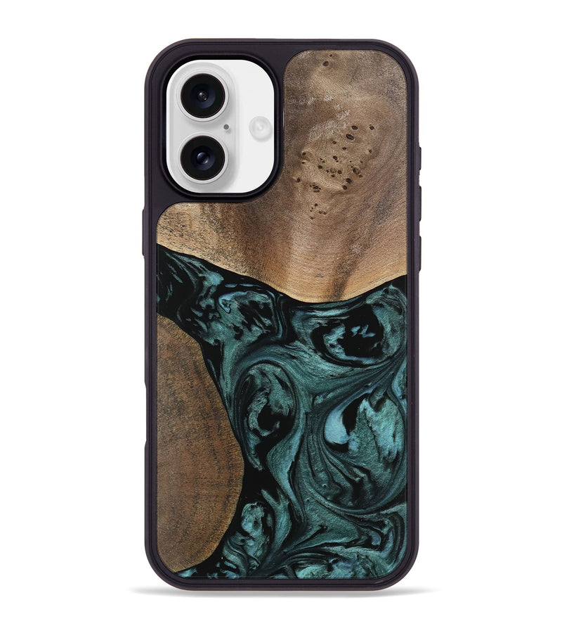 iPhone 16 Plus Wood Phone Case - Elba (Green, 741980)