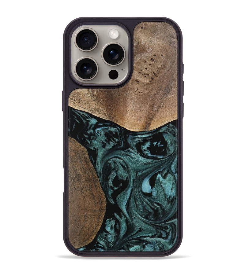 iPhone 16 Pro Max Wood Phone Case - Elba (Green, 741980)