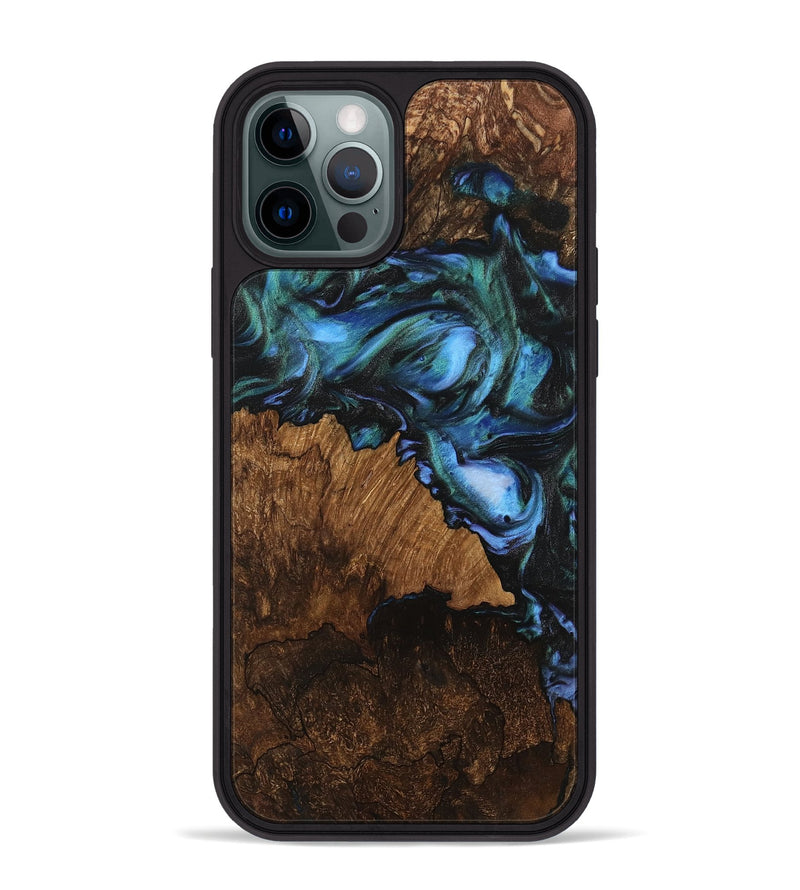 iPhone 12 Pro Max Wood Phone Case - Otto (Blue, 741982)