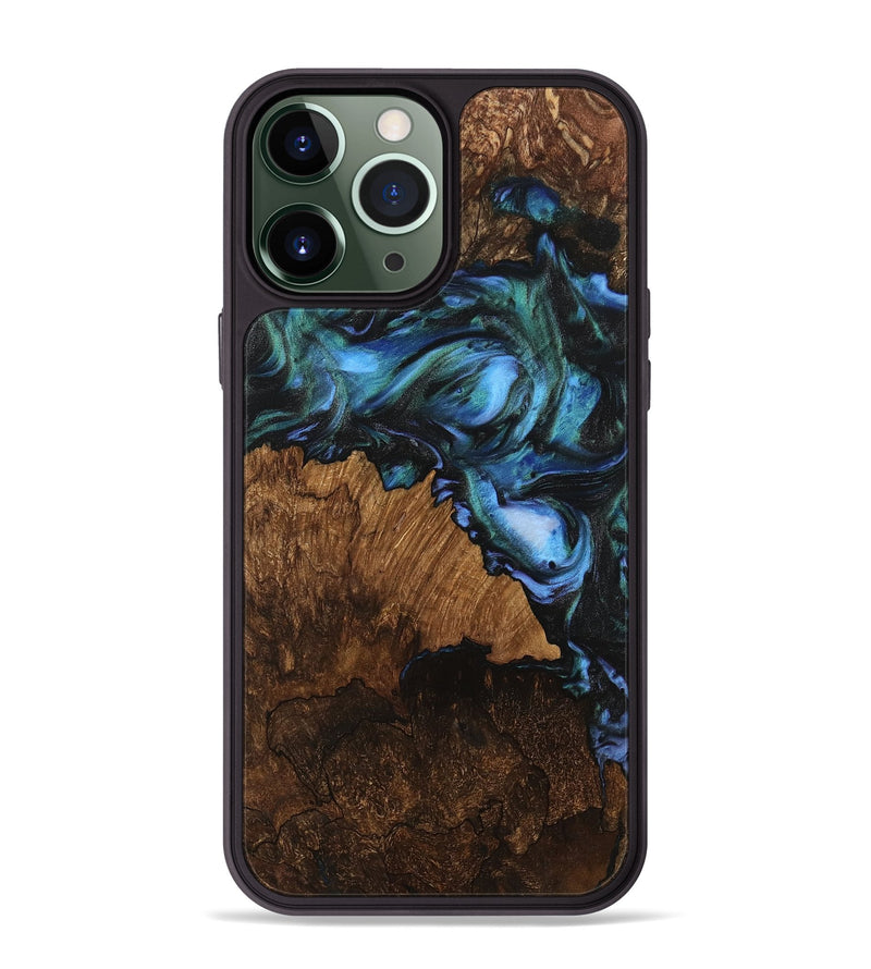 iPhone 13 Pro Max Wood Phone Case - Otto (Blue, 741982)