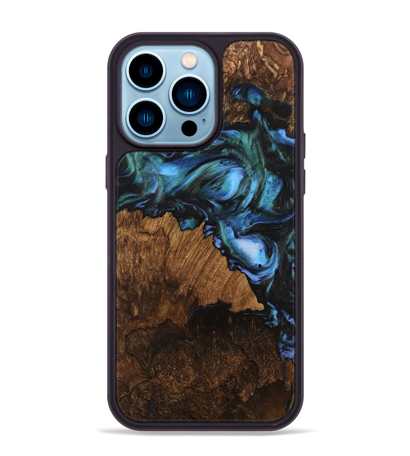 iPhone 14 Pro Max Wood Phone Case - Otto (Blue, 741982)