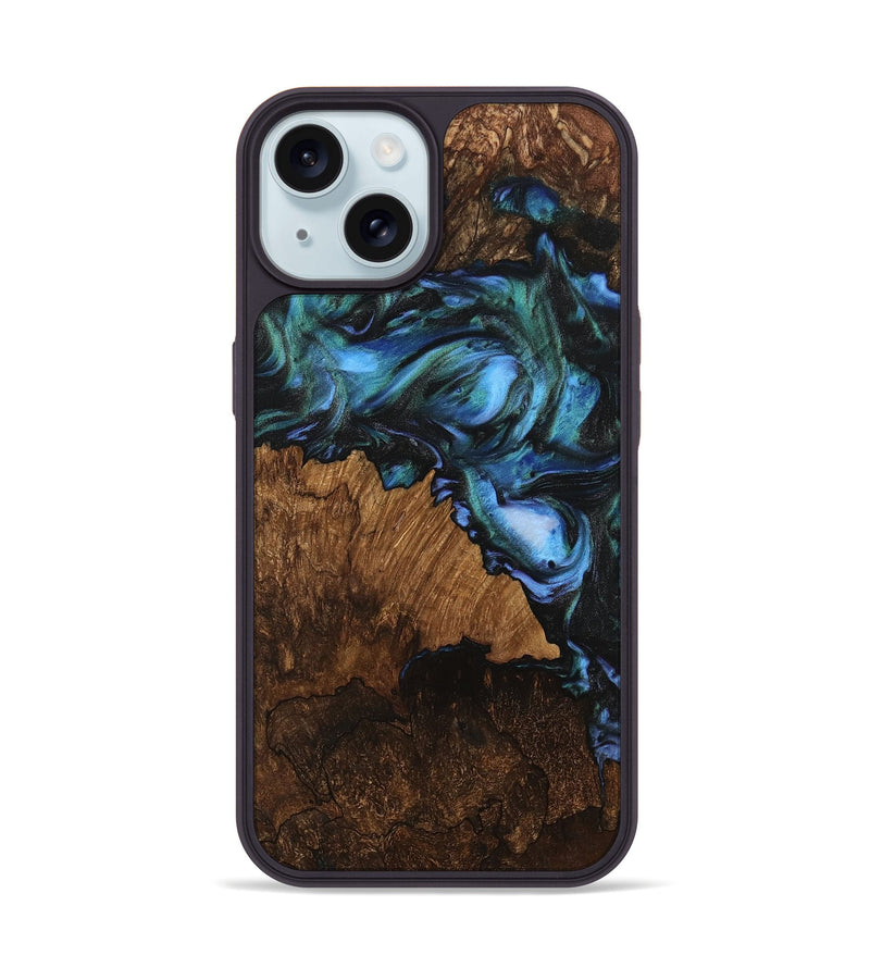 iPhone 15 Wood Phone Case - Otto (Blue, 741982)