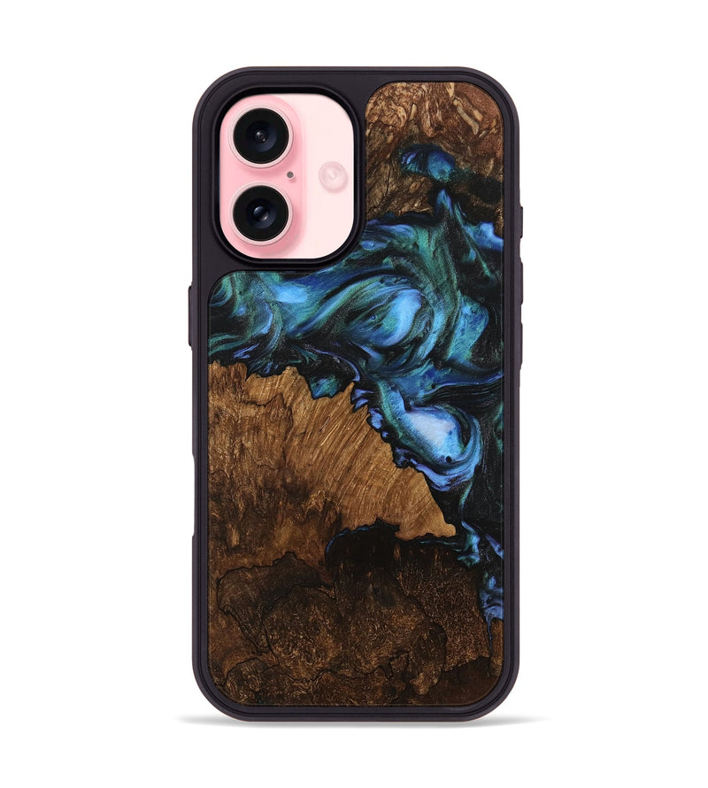 iPhone 16 Wood Phone Case - Otto (Blue, 741982)