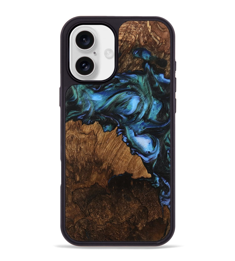 iPhone 16 Plus Wood Phone Case - Otto (Blue, 741982)