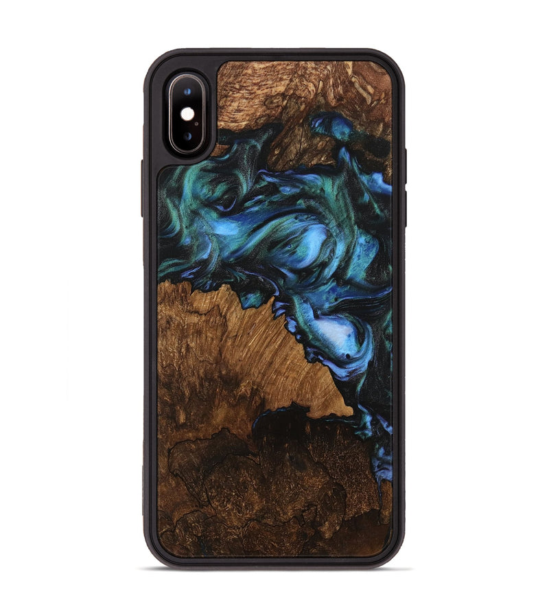 iPhone Xs Max Wood Phone Case - Otto (Blue, 741982)