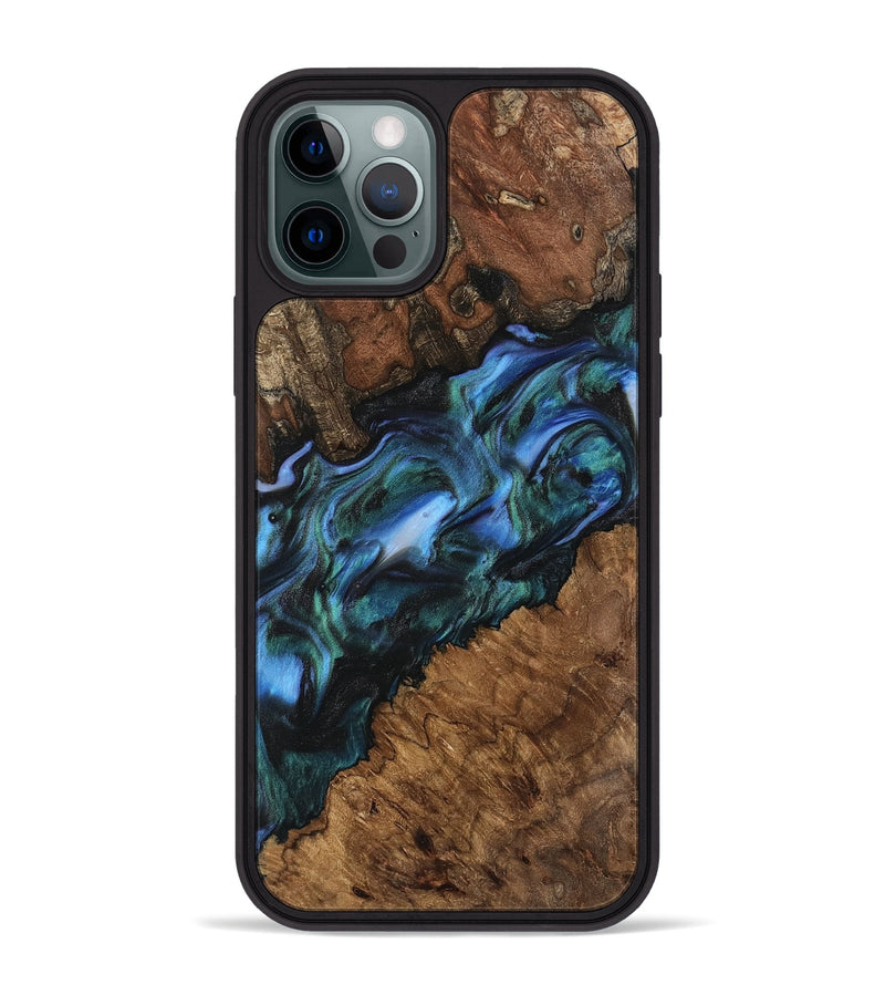 iPhone 12 Pro Max Wood Phone Case - Kaitlyn (Blue, 741983)