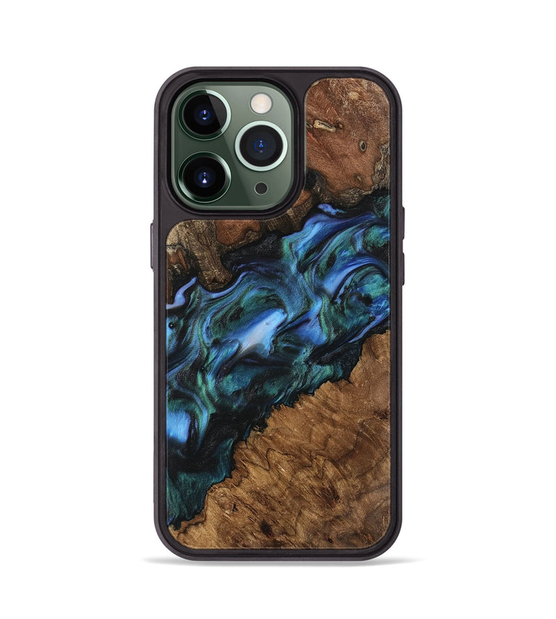 iPhone 13 Pro Wood Phone Case - Kaitlyn (Blue, 741983)