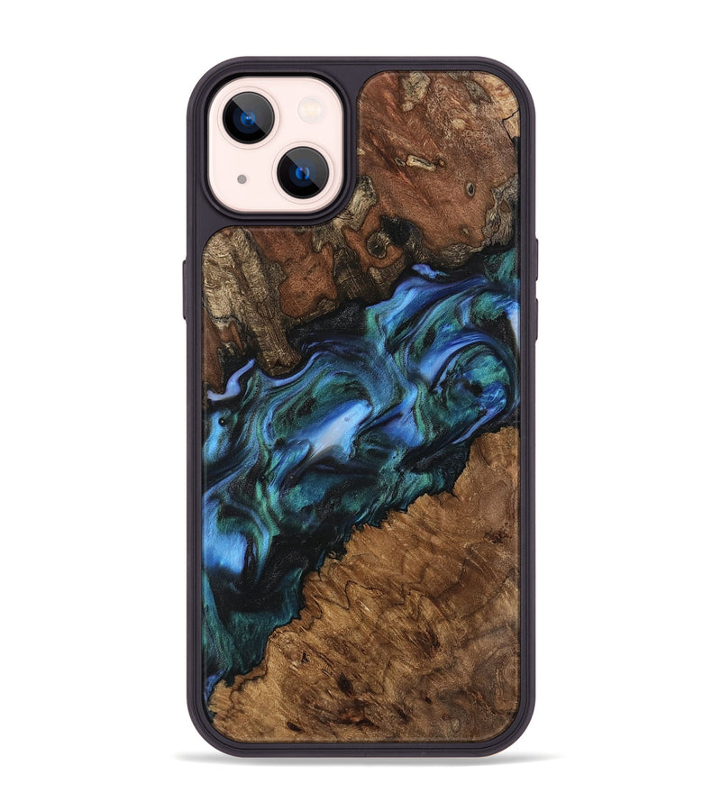 iPhone 14 Plus Wood Phone Case - Kaitlyn (Blue, 741983)