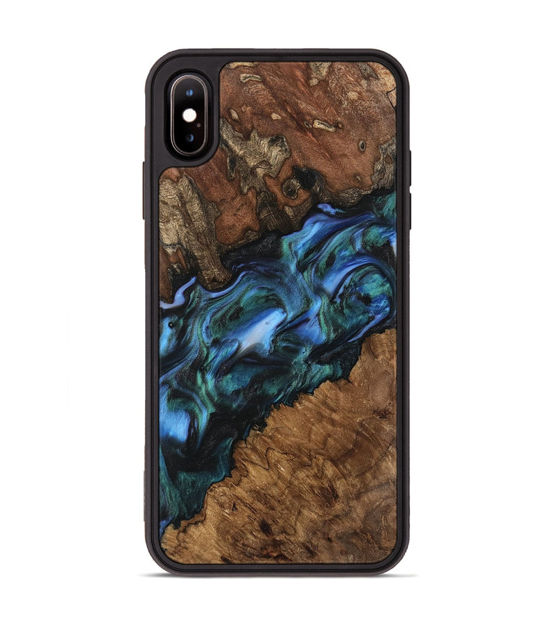 iPhone Xs Max Wood Phone Case - Kaitlyn (Blue, 741983)