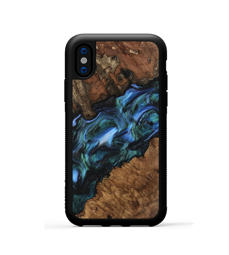 iPhone Xs Wood Phone Case - Kaitlyn (Blue, 741983)