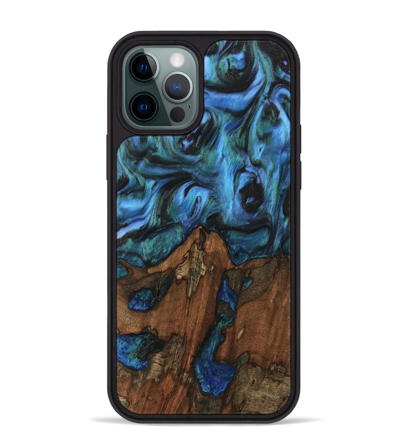 iPhone 12 Pro Max Wood Phone Case - Christy (Blue, 741984)