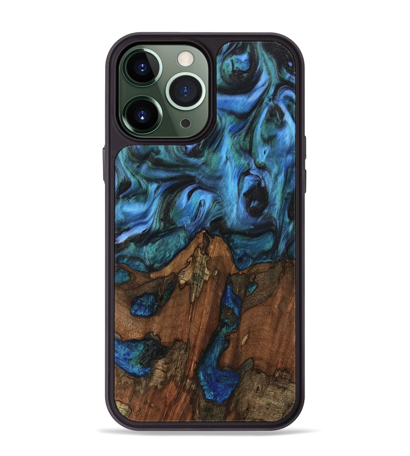 iPhone 13 Pro Max Wood Phone Case - Christy (Blue, 741984)