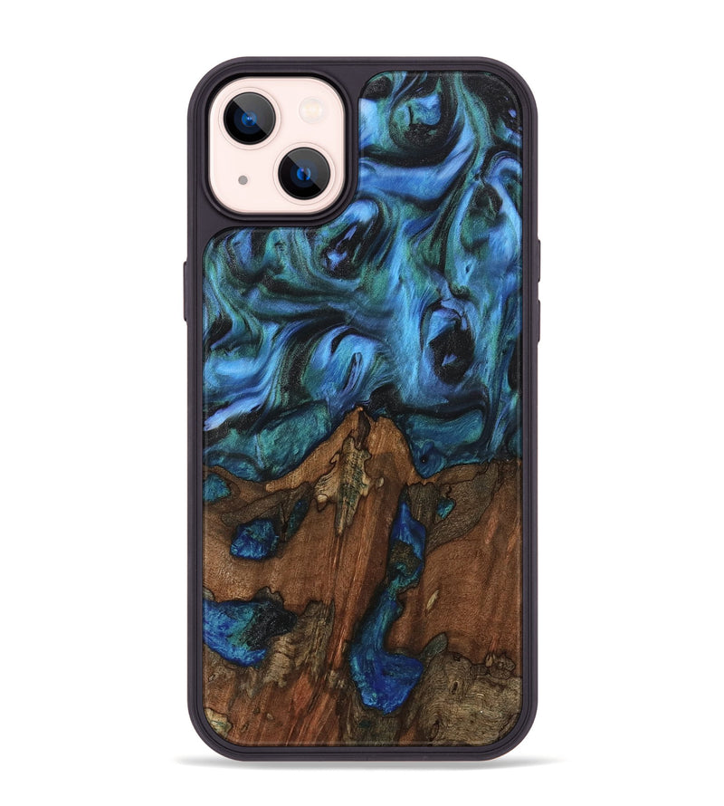 iPhone 14 Plus Wood Phone Case - Christy (Blue, 741984)