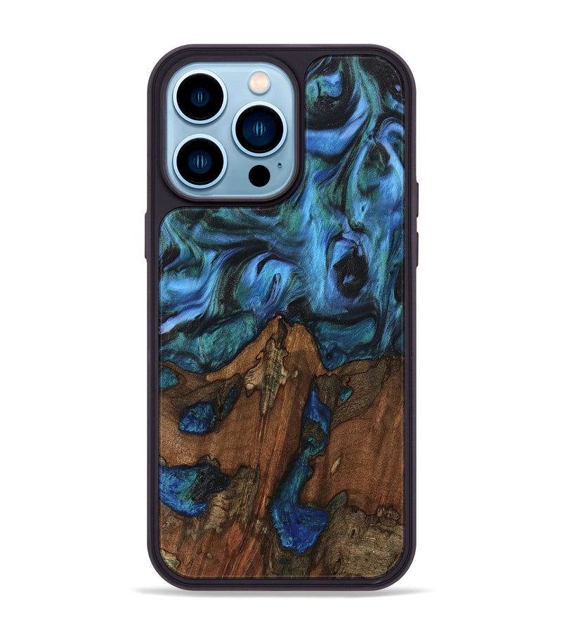 iPhone 14 Pro Max Wood Phone Case - Christy (Blue, 741984)